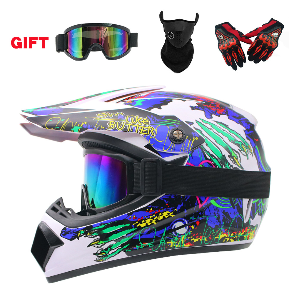 Motorcycle Gear Youth - 子供と青少年向けのダートバイクギア：フルフェイスヘルメット、オフロードゴーグル、サイクリング用保護グローブ