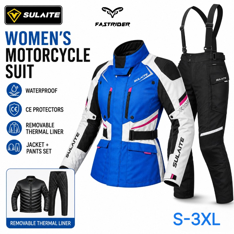 Motorcycle Gear For Winter - 女性用オートバイライディングスーツ 冬用防水保護ギア ジャケットパンツ 取り外し可能なサーマルライナー ツーリングバイクウェア