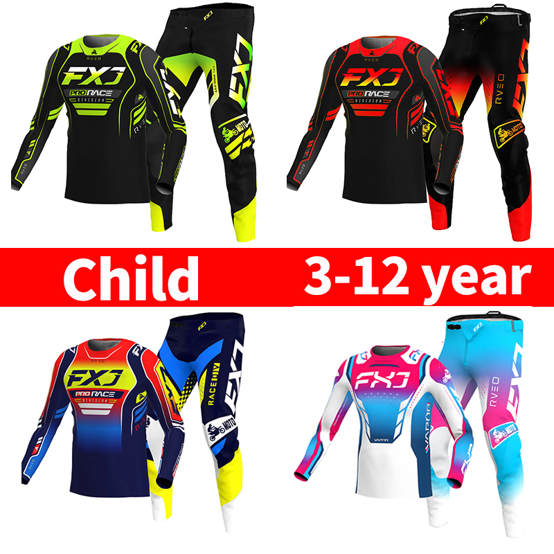 モトクロス子供用セット オートバイジャージとパンツ キッズ服 - Motorcycle Gear Youth のレビューと価格