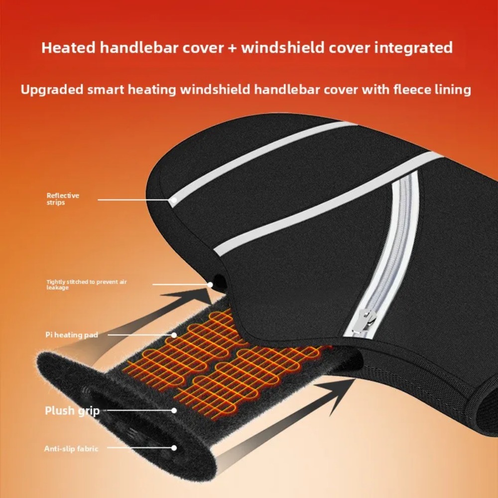 オートバイのハンドルバーカバー冬用加熱電子手袋暖かい防水電気 - Motorcycle Gear For Winter のレビューと価格